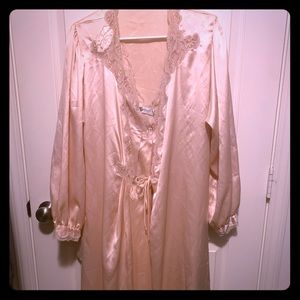Vintage Silk Pink Dior nightgown with robe